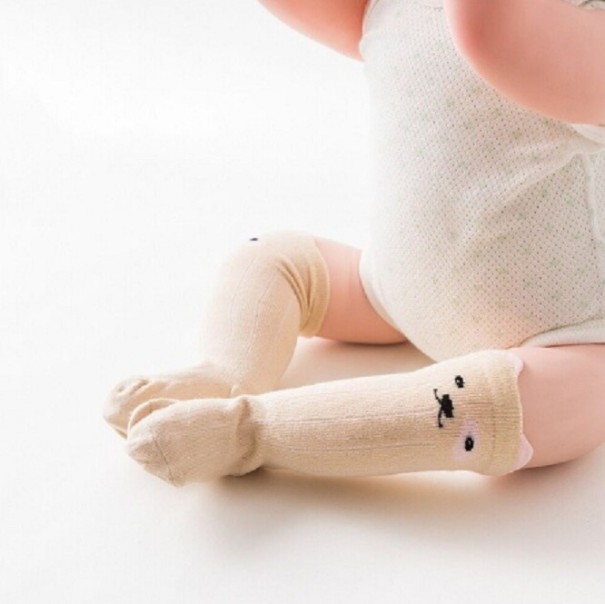 Barns långa strumpor - Djur beige 0-2 år