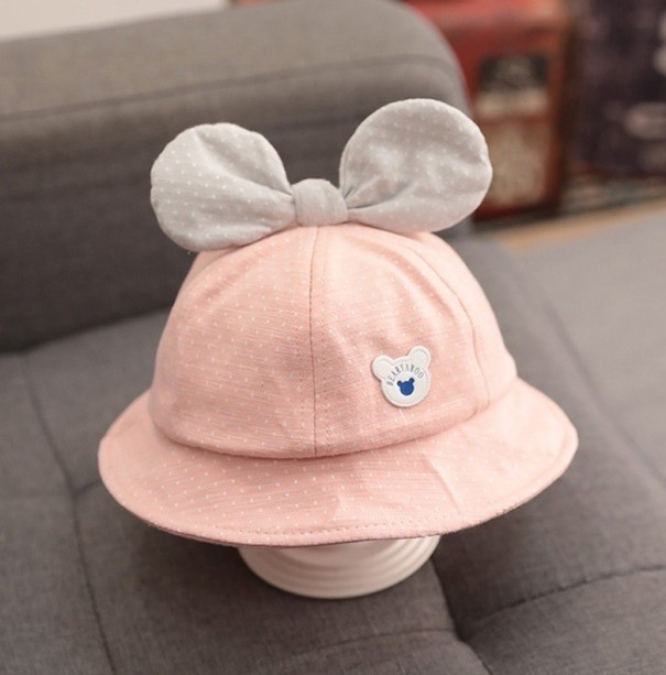 Barns prickiga hatt med rosett ljusgrå