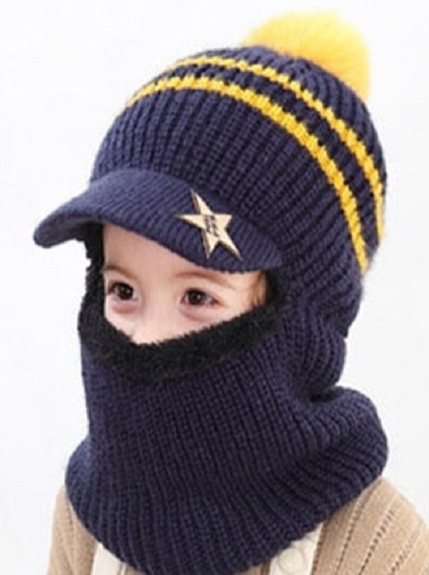Barns vinterbalaclava med topp