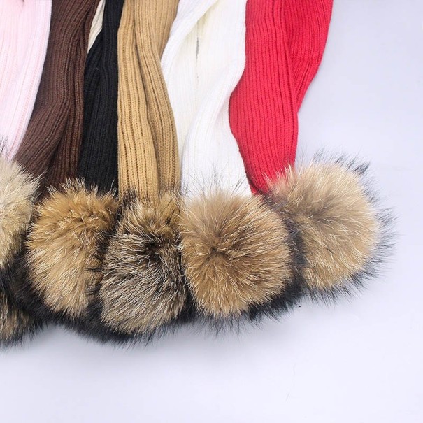 Barns vintermössa och halsduk set med pompoms