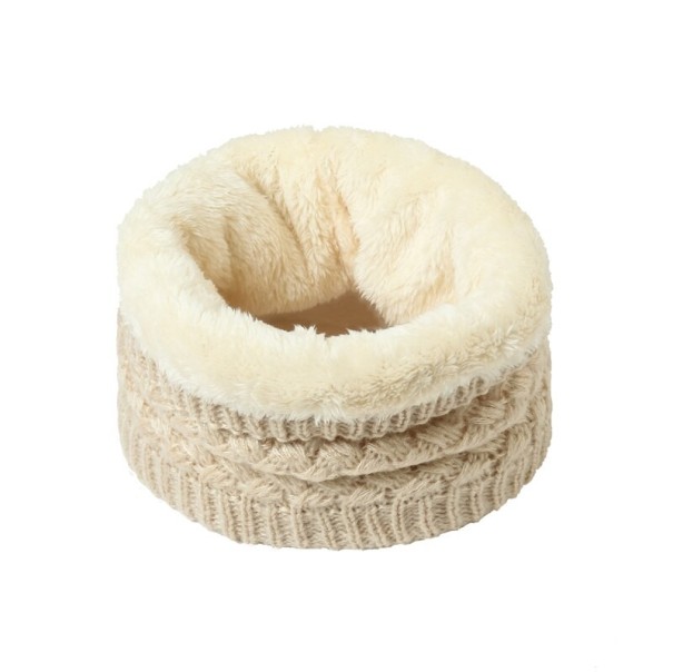 Barns vinterstickad halsduk beige