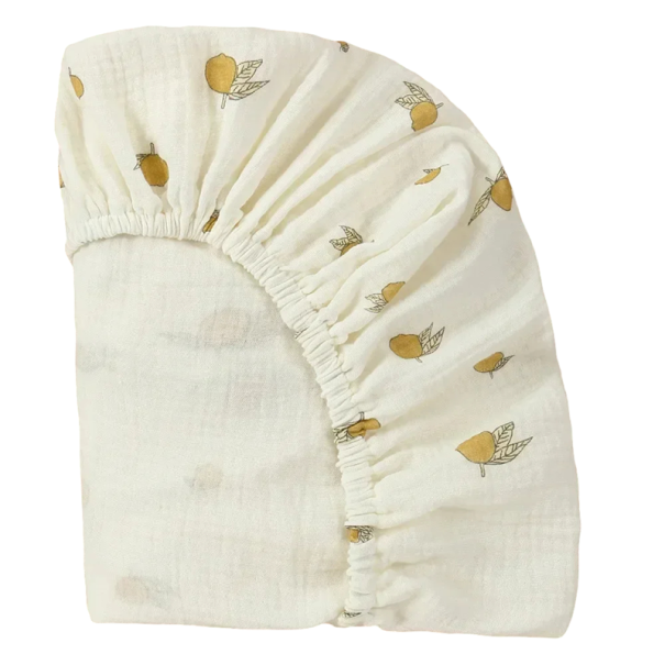 Barnsängkläder för babysäng Oval stretchlakan 84 x 43 cm Bomullslakan med citronmotiv 1