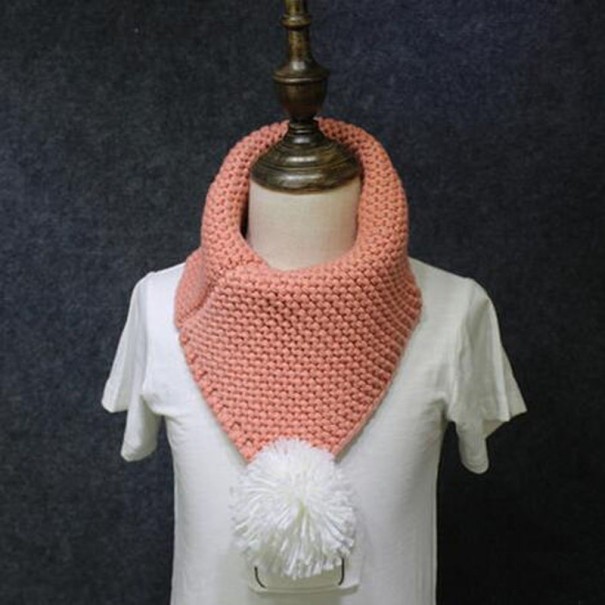 Barnscarf i ylle med pompom J599 3