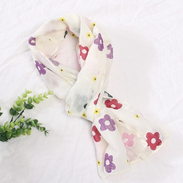 Barnscarf med blommor rosa