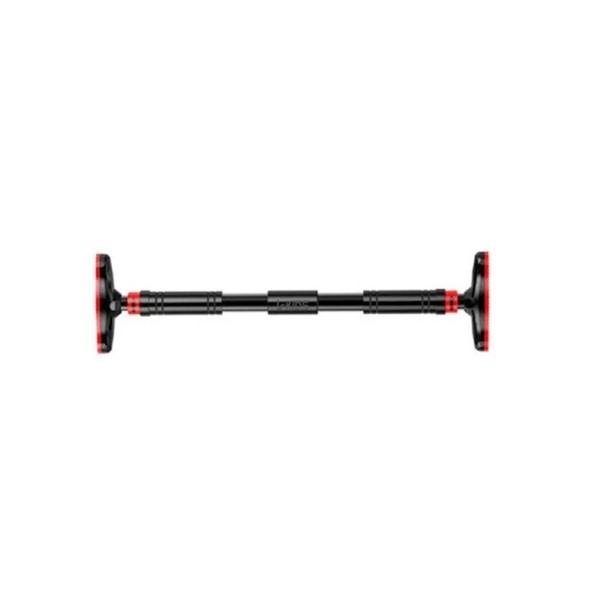 Barre de traction pour porte réglable 90–130 cm capacité 200 kg acier EVA PVC noir rouge pour musculation à domicile 1
