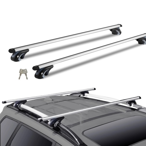 Barre portatutto in alluminio 1370 x 72 x 106 mm Regolabili e bloccabili per barre longitudinali rialzate Portata 90 kg Barre aerodinamiche 1