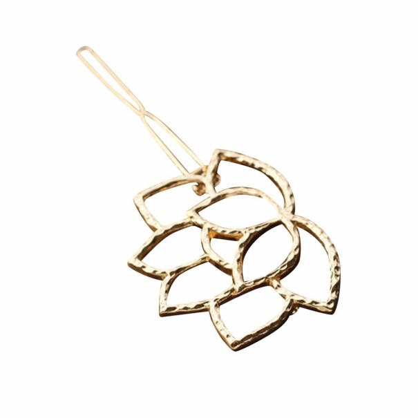 Barrette en or avec fleur 1