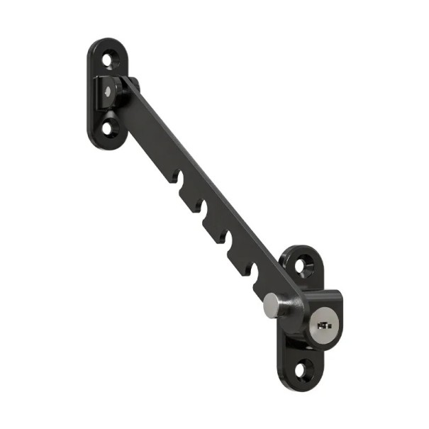 Barrière réglable pour fenêtres et portes verrou à glissière 6,35 x 1,8 x 2,9 cm acier sécurité intérieure et extérieure noir