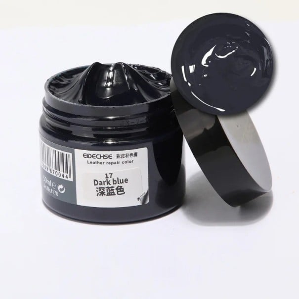 Barva na opravu kůže 50 ml Oprava autosedačky Kabátů Bot Vinyl Škrábance Díry Obnova Přelakování Barvení Kůže Auto tmavě modrá