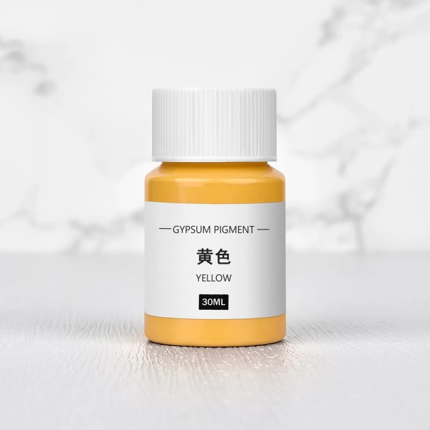 Barvivo pro probarvení sádry 30 ml koncentrovaný pigment v lahvičce pro DIY odlévání podtácků aroma kamenů a dekorativních odlitků žlutá
