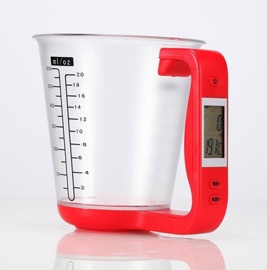 Báscula digital y vaso medidor en uno J1883 rojo