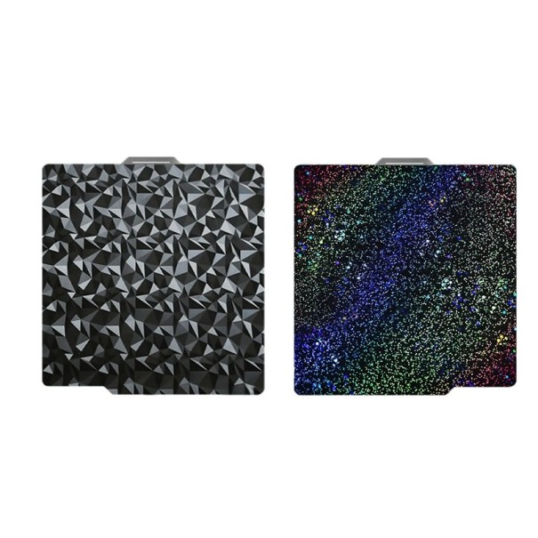Base de impresión para impresora 3D PEO-Starry 257 x 257 mm reversible Placa de acero lisa Negro-arcoíris Bambu Lab X1 P1 A1 para PLA y PETG 1