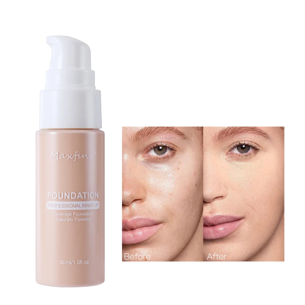 Base líquida 40 ml Corretor de cobertura profissional Base de longa duração à prova de água Efeito hidratante Aspeto natural sem manchas 4