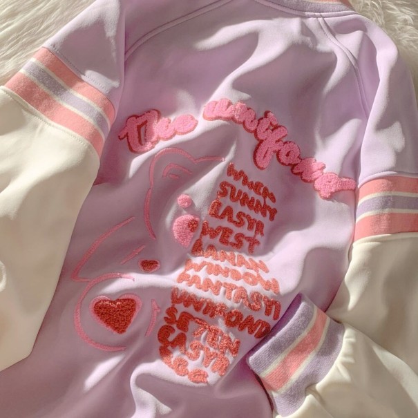 Baseballjakke til kvinder P2524 lyslilla XL