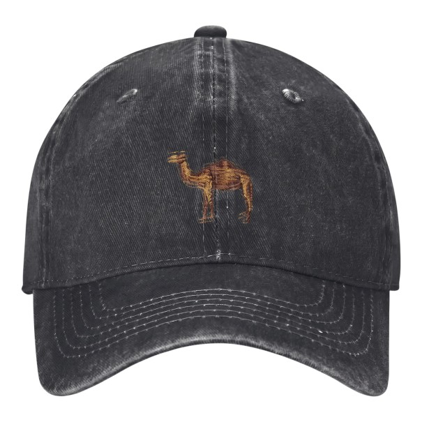 Baseballová kšiltovka s potlačou velblouda a nápisom Camel Mirage so sepraným vintage vzhľadom nastaviteľná unisex čierna