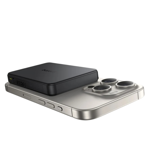 Baseus Qi2 magnetische Powerbank 10000mAh 15W kabelloses Laden 22,5W USB-C iPhone 16 15 14 13 12 Pro Max schwarz