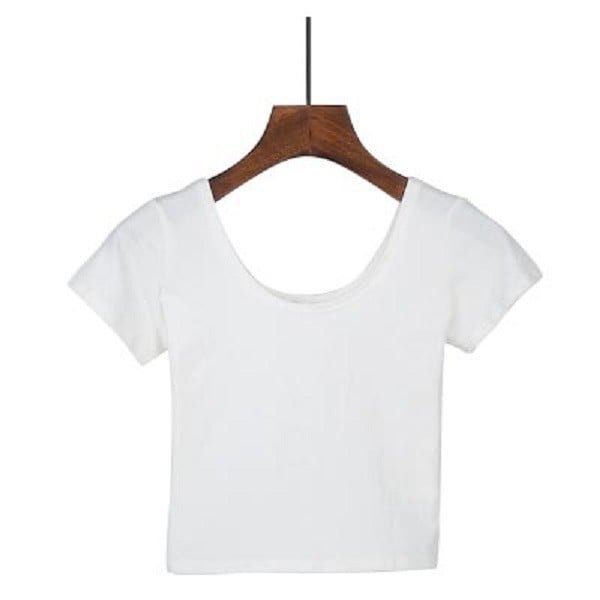 Basic crop top för kvinnor vit XS