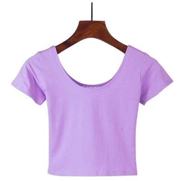 Basic-Crop-Top für Damen lavendel XS