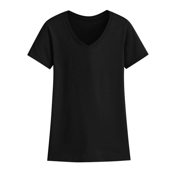 Basic koszulka damska z krótkim rękawem czarny S