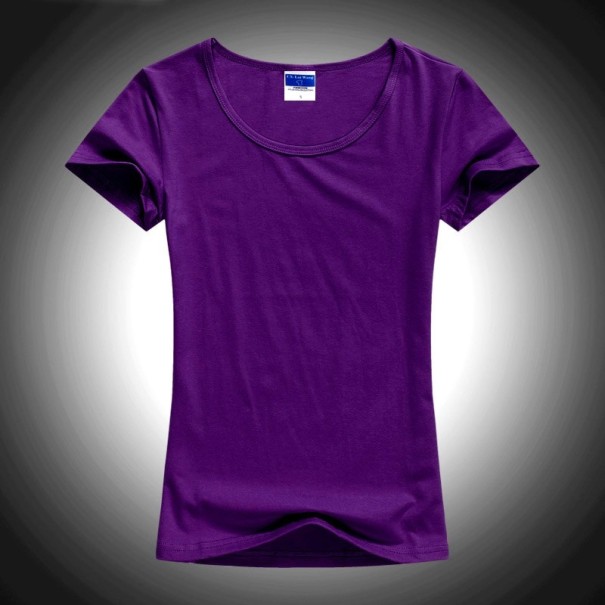 Basic T-shirt för kvinnor A986 lila L