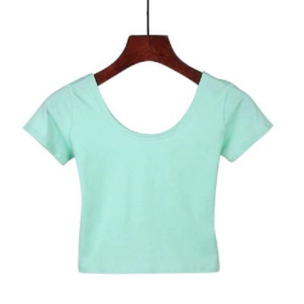 Basic top damski jasnozielony M