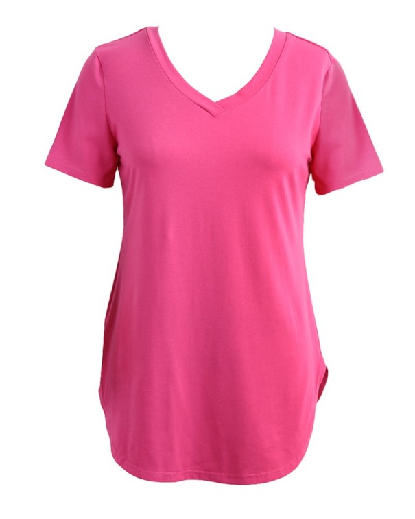 Basic-Top für Damen dunkelrosa XXL