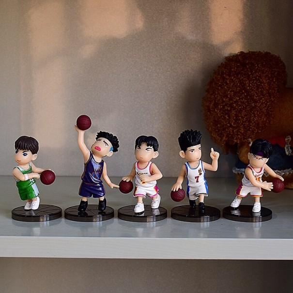 Basketballholdsfigurer 5 stk. flerfarvet
