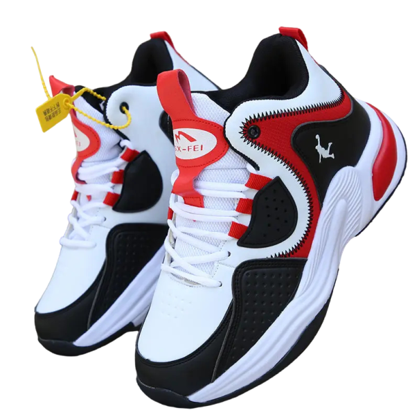 Basketbalschoenen voor heren, antislip sportschoenen, ademende basketbalschoenen wit-rood 41