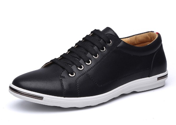 Baskets en cuir pour hommes noir 46