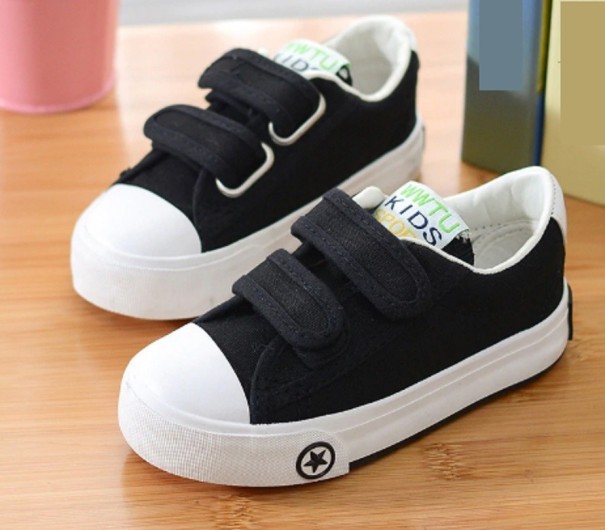 Baskets en toile pour enfants A762 noir 25