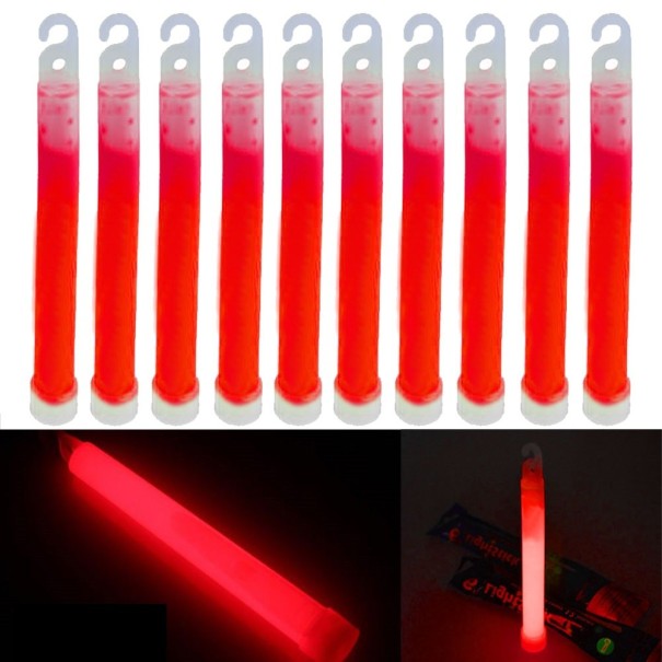Bastões luminosos químicos 10 unid vermelho