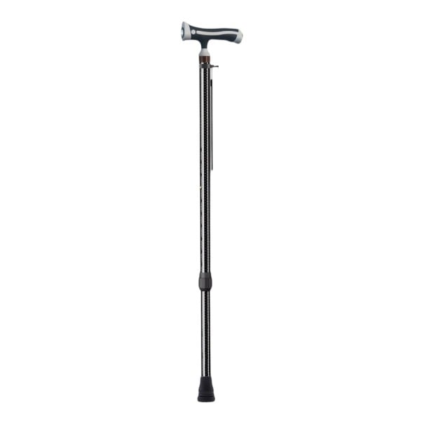Bastón de paseo 73–95 cm con luz LED en el mango telescópico en 10 posiciones Capacidad de carga 100 kg Mango 13 cm Para altura 140–185 cm 1