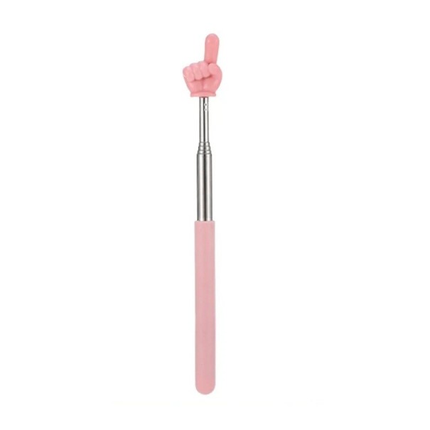 Băț telescopic din oțel inoxidabil creativ, indicator de deget 21,5-69,5 cm, pentru predarea școlară, ajutor la domiciliu, indicator multifuncțional roz