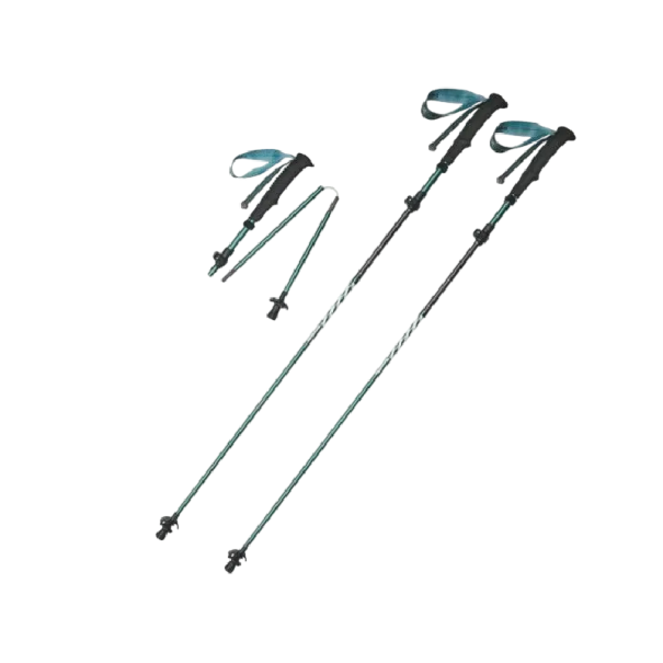 Bâte de trekking 2 buc Ultralegători pliabili cu sistem de prindere rapid 103 - 120 cm pliați 35 cm 3K carbon și aluminiu Pentru drumeție verde