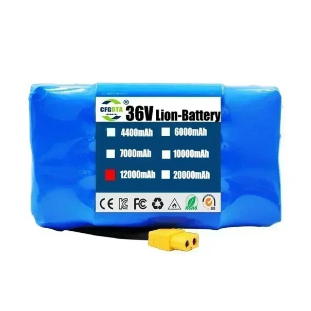 Baterie do hoverboardu 36 V 12000 mAh lithium-iontový akumulátor modrý rozměr 135 x 75 x 60 mm pro hoverboard a elektrickou koloběžku 1