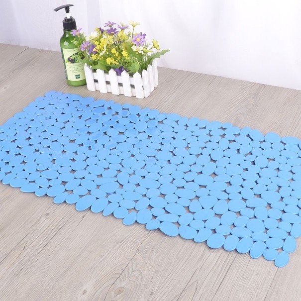 Bathroom Mat Stone Pattern C42 blue