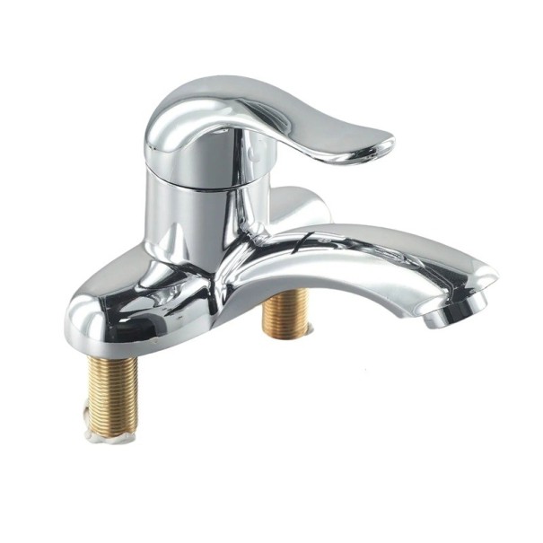 Bathroom Steel Tap 10.5 x 14.1 cm Double Spout with Filter Nozzle for Hot and Cold Water Modern Basin Tap 1
