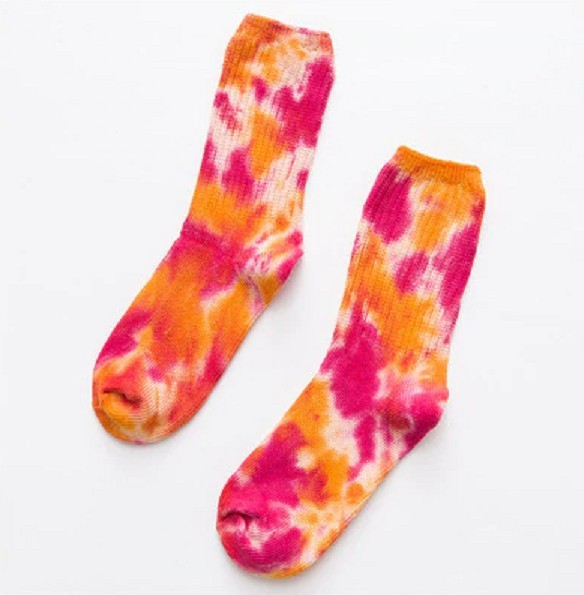 Batik skateboardsokken oranje