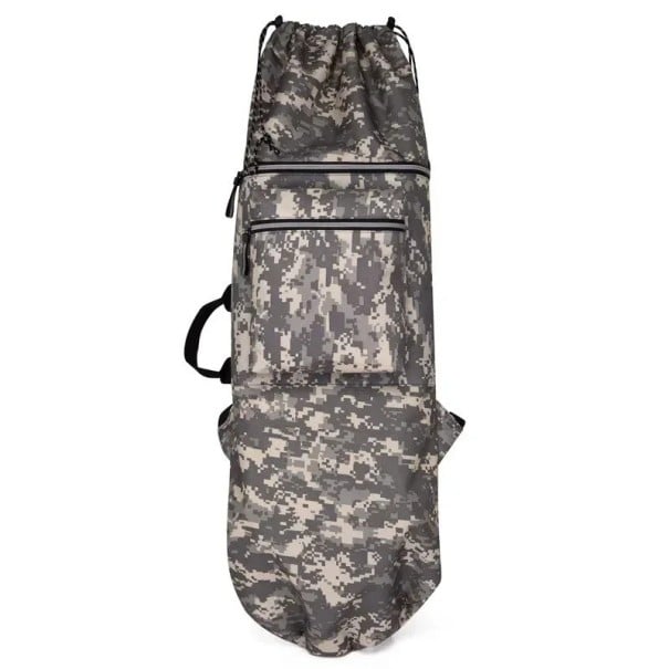 Batoh na freediving vodotesný úložný vak na potápačské vybavenie 110 x 32 cm z 600D oxfordskej tkaniny šedý maskáčový na potápanie a lov rýb 1