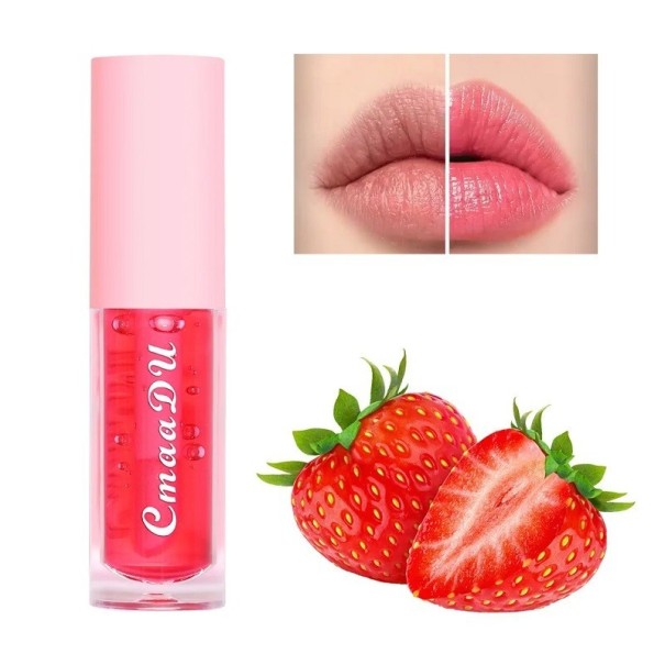 Batom líquido à prova de água regenerador com sabor a fruta efeito duradouro composição hidratante pigmentação intensa acabamento brilhante 2ml Strawberry