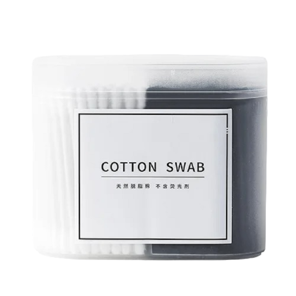 Bâtonnets de coton à double tête Tampons de coton jetables 300 pcs noir