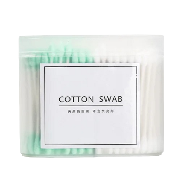 Bâtonnets de coton à double tête Tampons de coton jetables 300 pcs vert clair