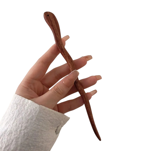 Bâtons à cheveux en bois de style chinois 18 cm Élégante vintage hanfu cheongsam Fourchette à cheveux pour femmes Coiffure traditionnelle marron