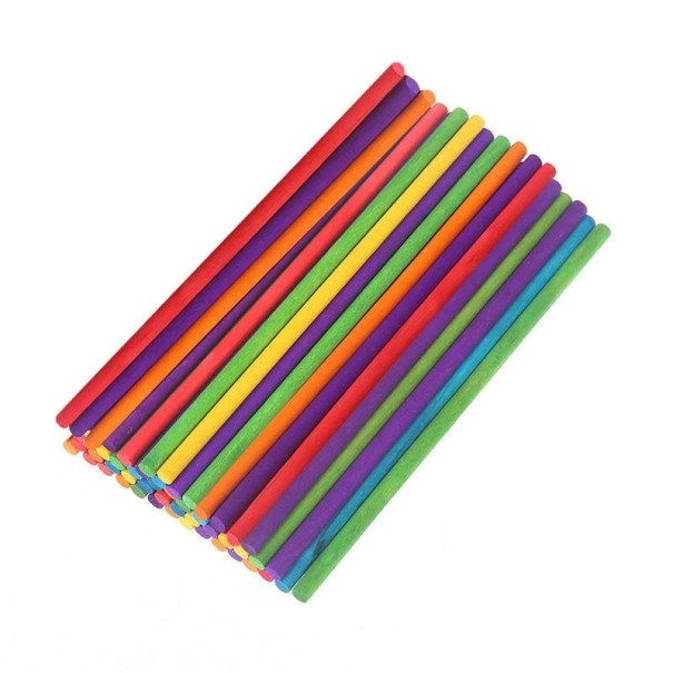 Bâtons en bois pour sucettes 50 pcs multicolore M