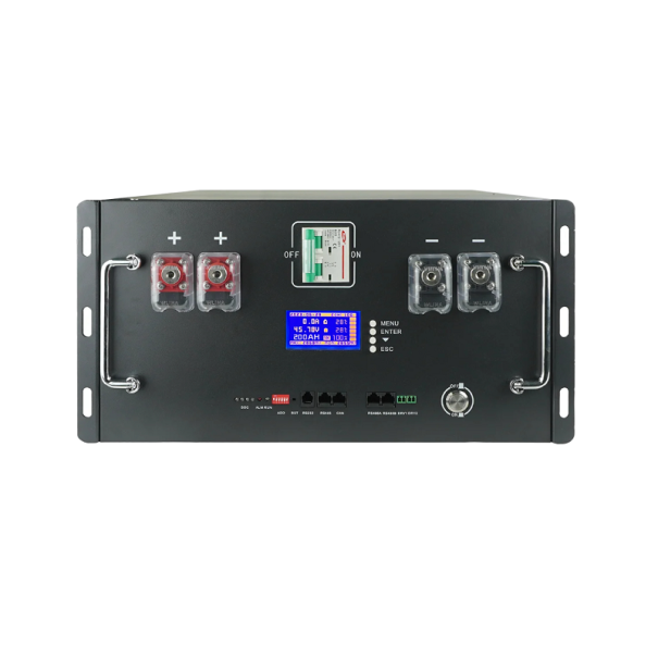 Batteria al litio-ferro-fosfato con protezione IP5 Batteria LiFePO4 48V 200Ah Batteria ricaricabile per inverter solare RV BMS integrato 44 x 58 x 24 cm 1