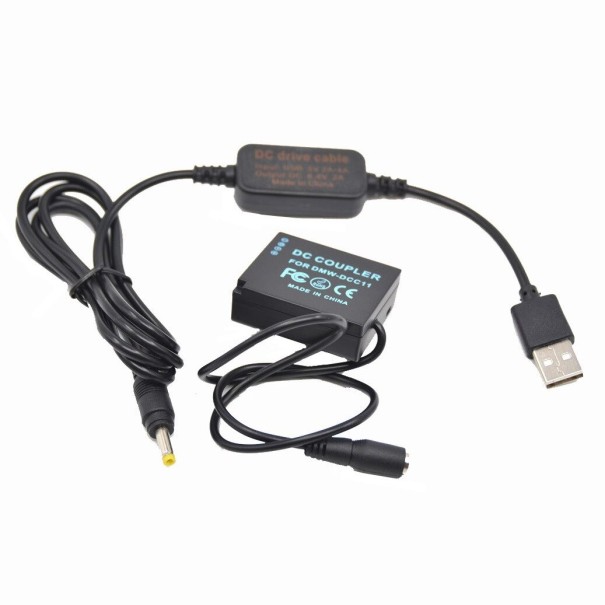Batterie factice avec câble d'alimentation pour appareil photo Lumix 1