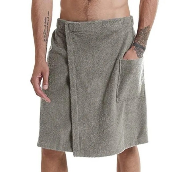 Baumwoll-Kilt. Herren-Sauna-Kilt. Sauna-Kilt. Handtuch-Kilt grau L