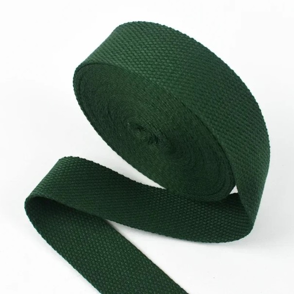 Baumwoll-Polyester-Gurtband 25 mm 4 m Stabiler Gurt 1,3 mm stark Strapazierfähiges Material Hohe Belastbarkeit Universell einsetzbar Nähen, Konfektionieren, Befestigen, Outdoor dunkelgrün