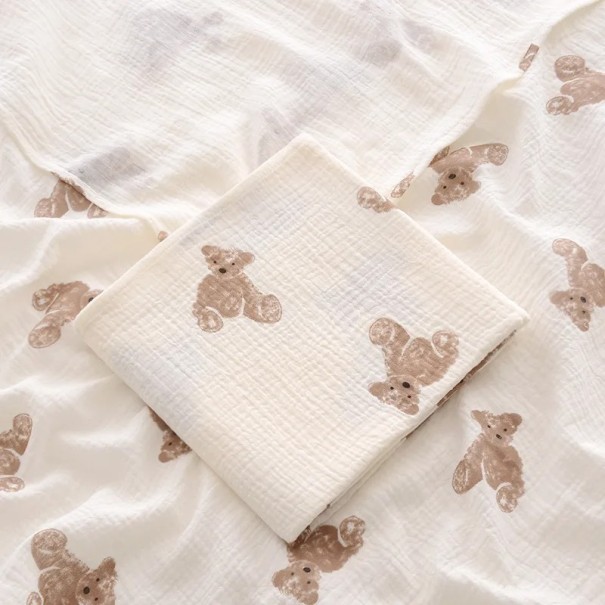 Baumwolle Musselin Decke für Babys 100x100 cm Baby Handtuch Swaddle Bär Muster Für Neugeborene Badezimmer Schlafen 1