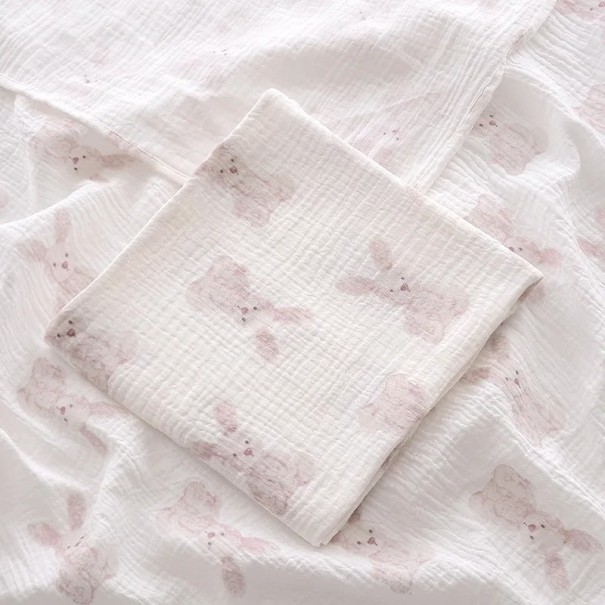 Baumwolle Musselin Decke für Babys 100x100 cm Baby Handtuch Swaddle Kaninchen Muster Für Neugeborene Badezimmer Schlafen 1